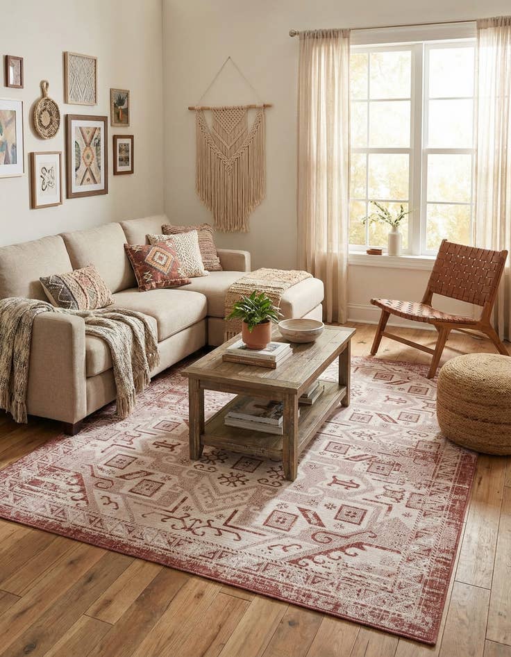 Detail image of  7' x 10'  Washable Aztec Indoor / Outdoor Rug