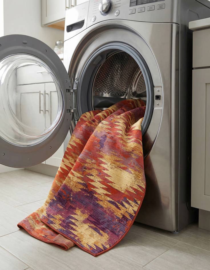 Detail image of 5' 3 x 8'  Washable Modern Indoor / Outdoor Rug