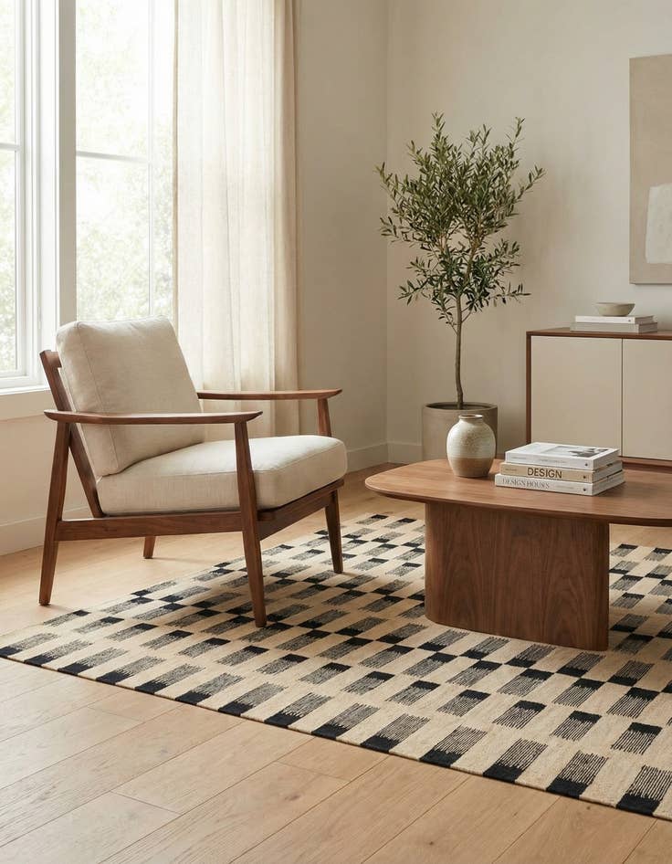 Detail image of 5' 10 x 7' 10  Hand Woven Kilim Modern Wool Rug