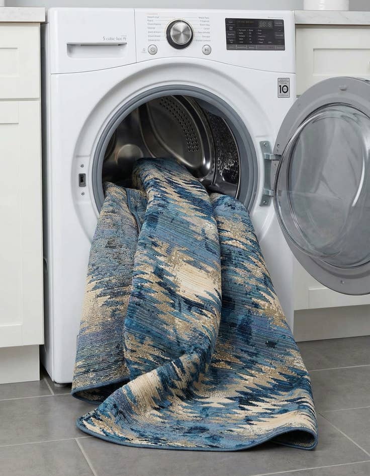 Detail image of 8' x 8'  Washable Modern Indoor / Outdoor Round Rug