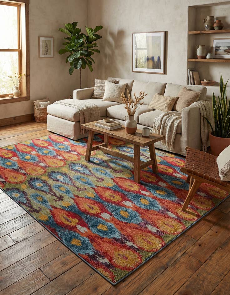 Detail image of 6' x 9'  Washable Modern Indoor / Outdoor Rug