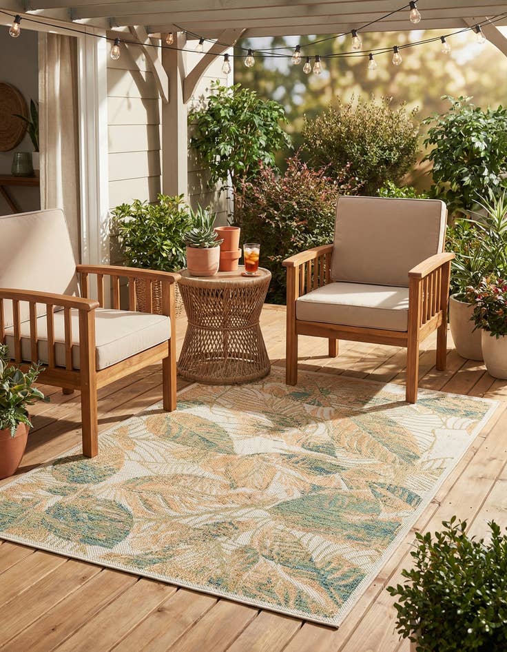 Detail image of 5' 3 x 7' 7  Washable Baja Indoor / Outdoor Rug