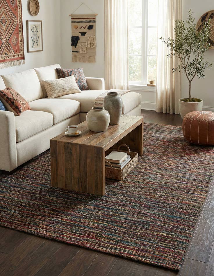 Detail image of  7' 9 x 10' 2  Hand Knotted Moroccan Wool Rug