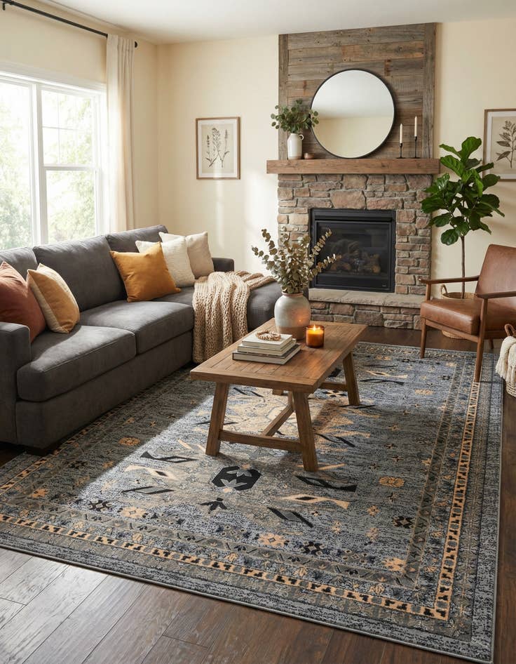 Detail image of  10' x 13' Heris Rug