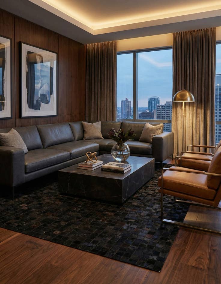 Detail image of 5' x 8' Cowhide Leather Rug