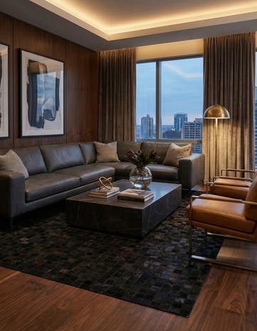 5' x 8' Cowhide Leather Rug