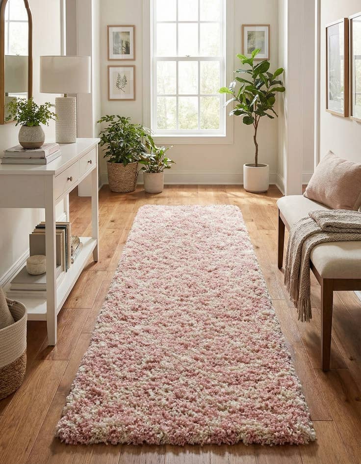 Detail image of  2' 7 x 12' Lattice Shag Runner Rug