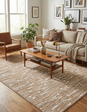 Caramel and Ivory Sepia Rug