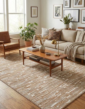 Caramel and Ivory Sepia Rug