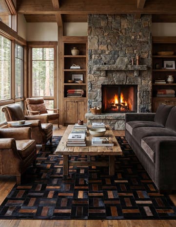 5' 3 x 8' 1 Cowhide - Patchwork Rug