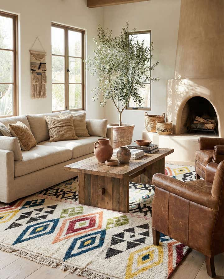 6' 2 x 9' 8 Hand Knotted Moroccan Wool Rug