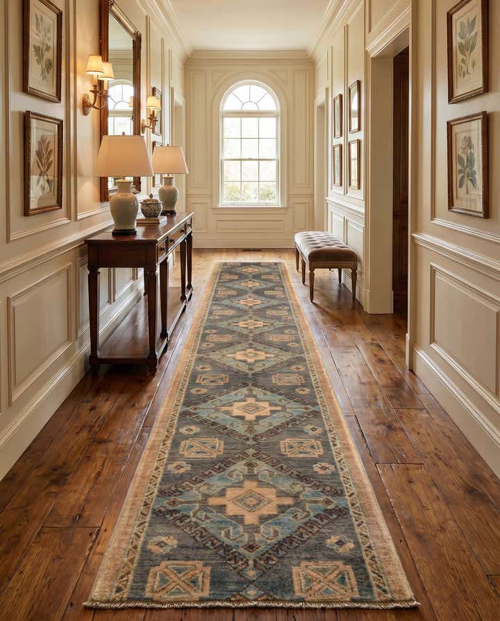 1' 9 x 11' 11 Hand Knotted Oushak Wool Runner Rug