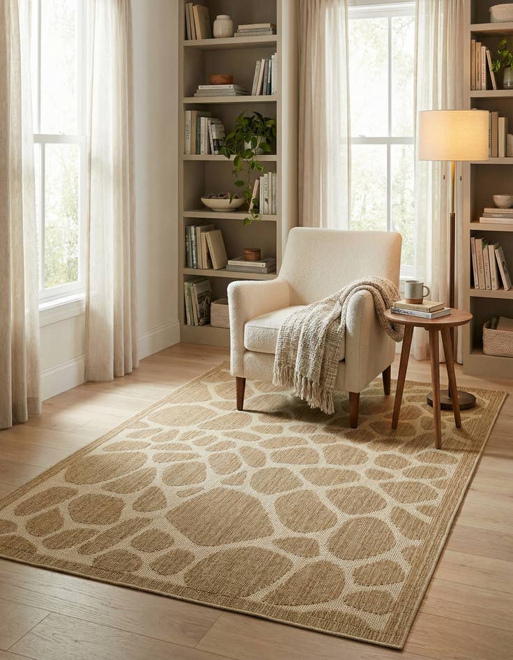 Detail image of 5' 4 x 7' 8  Washable Modern Indoor / Outdoor Rug