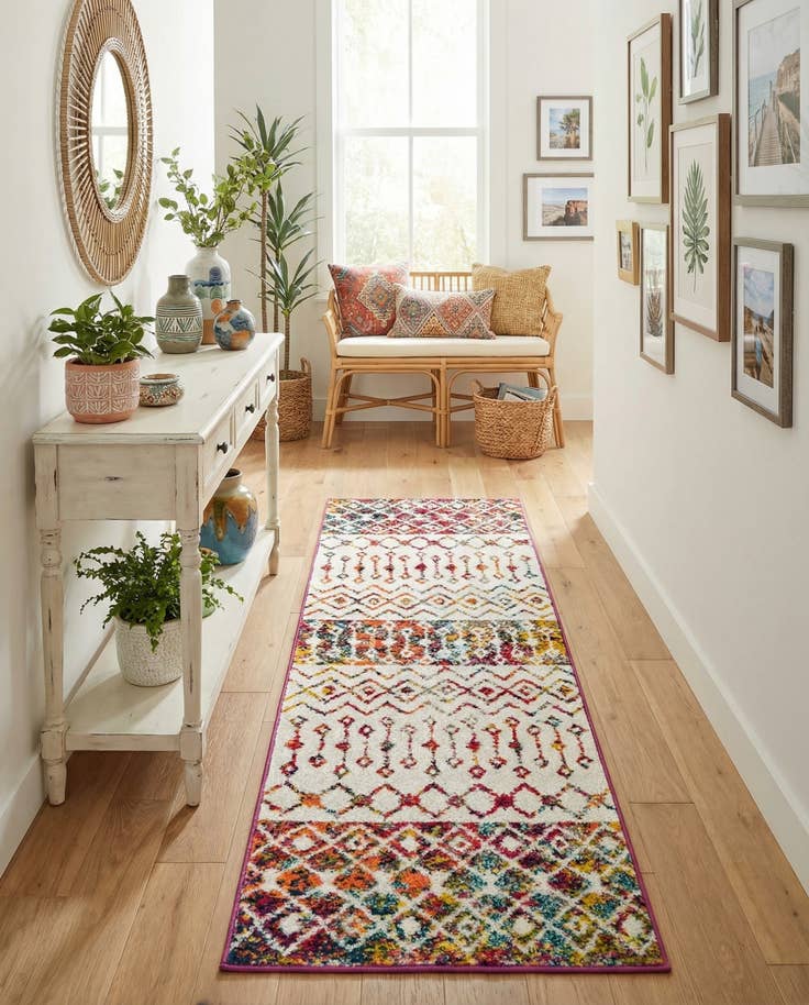 Detail image of 2' x 6' Moroccan Trellis Runner Rug