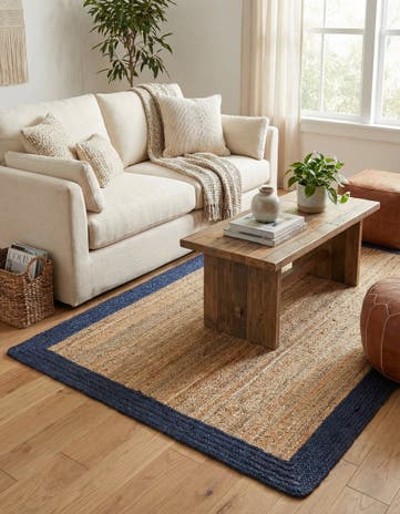 6' 1 x 9' Handmade Braided Jute Rug