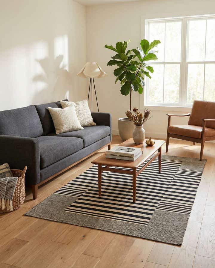 4' 2 x 5' 10 Hand Woven Kilim Modern Wool Rug