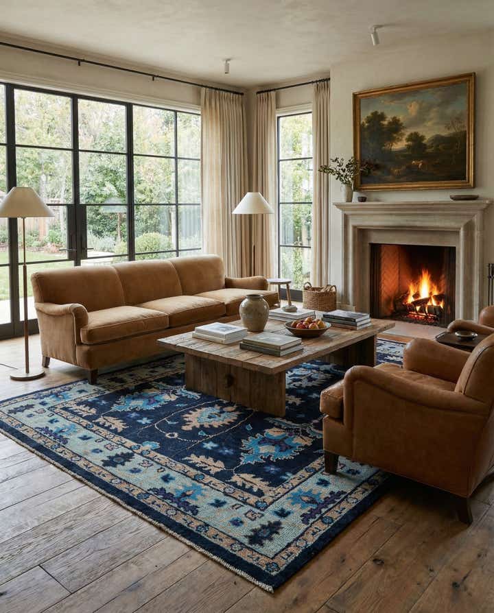 7' 10 x 10' Hand Knotted Oushak Wool Rug