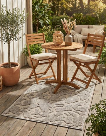 Gray Easy-Clean Sabrina Soto Indoor / Outdoor Rug