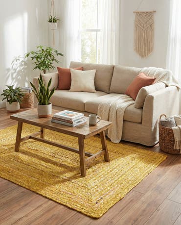  4' 1 x 6' 1  Hand Braided Chindi Rug