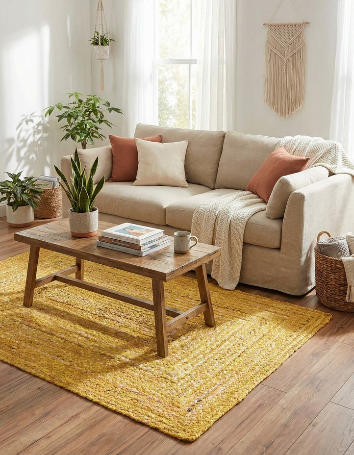4' 1 x 6' 1 Handmade Braided Chindi Rug