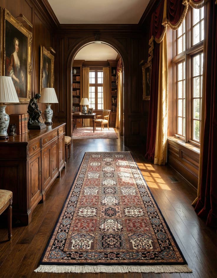 Detail image of  3' x 11' 4  Hand Knotted Bakhtiar Wool Runner Rug