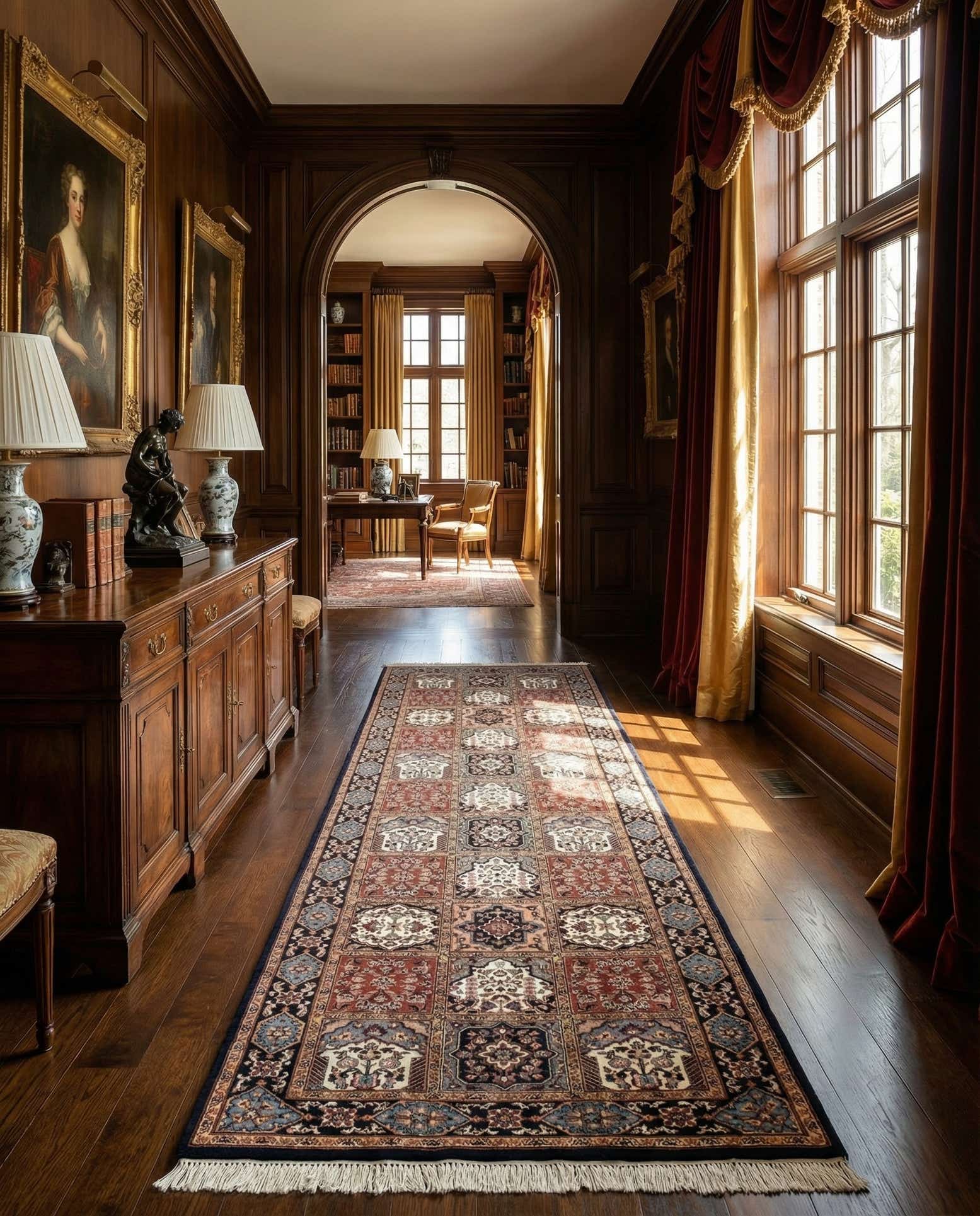 3' x 11' 4 Hand Knotted Bakhtiar Wool Runner Rug