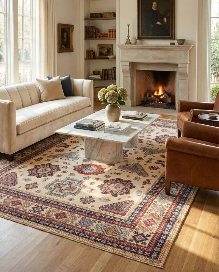 Detail image of 9' 2 x 11' 8 Hand Knotted Kazak Rug