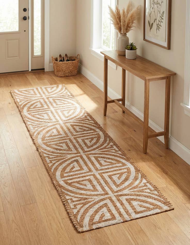 Detail image of  2' 2 x 8'  Hand Woven Chenille Jute Runner Rug