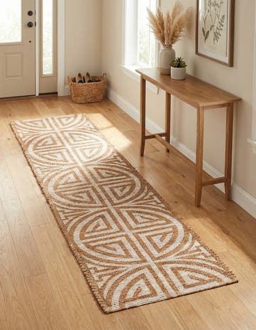 2' 2 x 8' Hand Woven Chenille Jute Runner Rug
