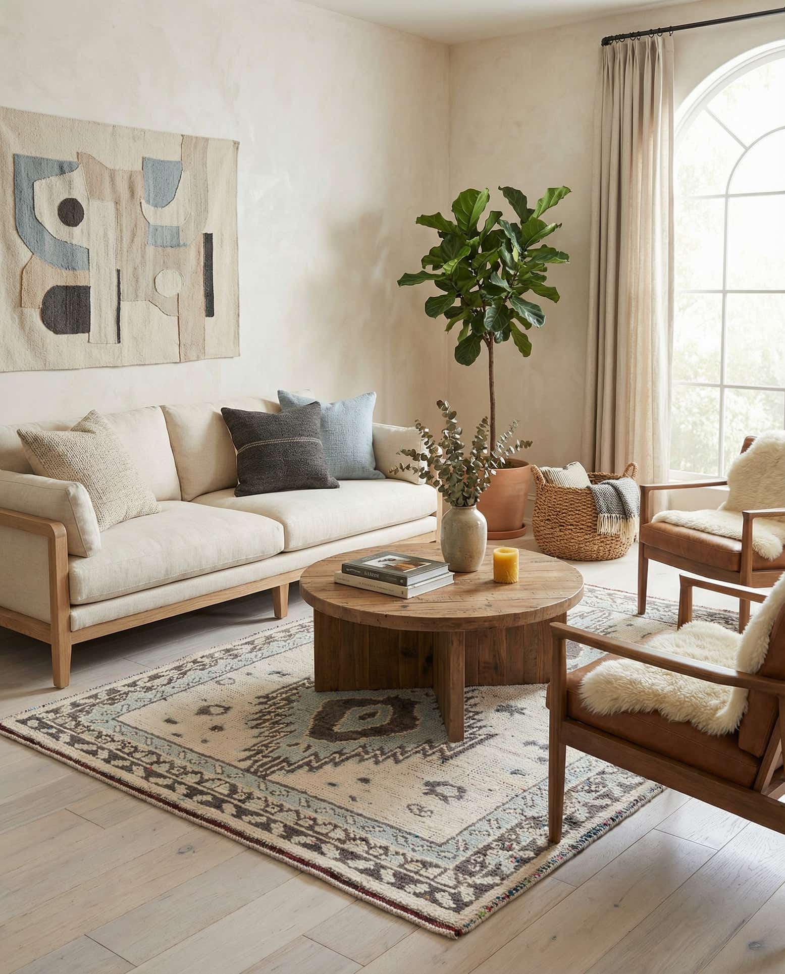 5' 4 x 7' 2 Hand Knotted Moroccan Wool Rug