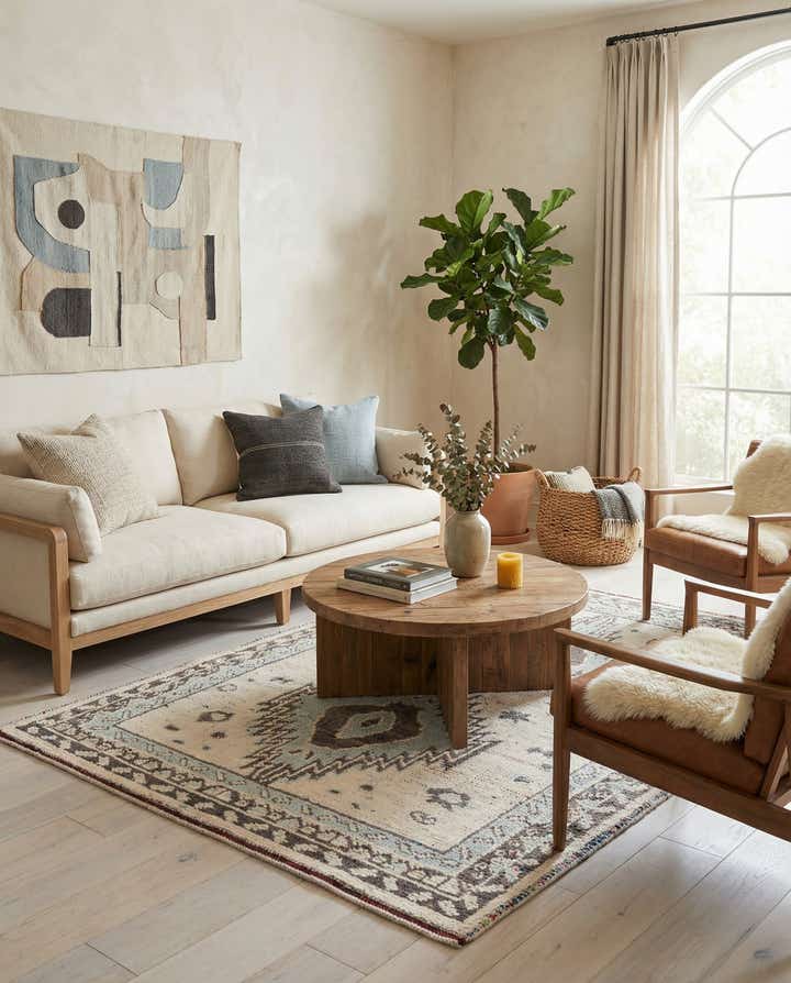 5' 4 x 7' 2 Hand Knotted Moroccan Wool Rug