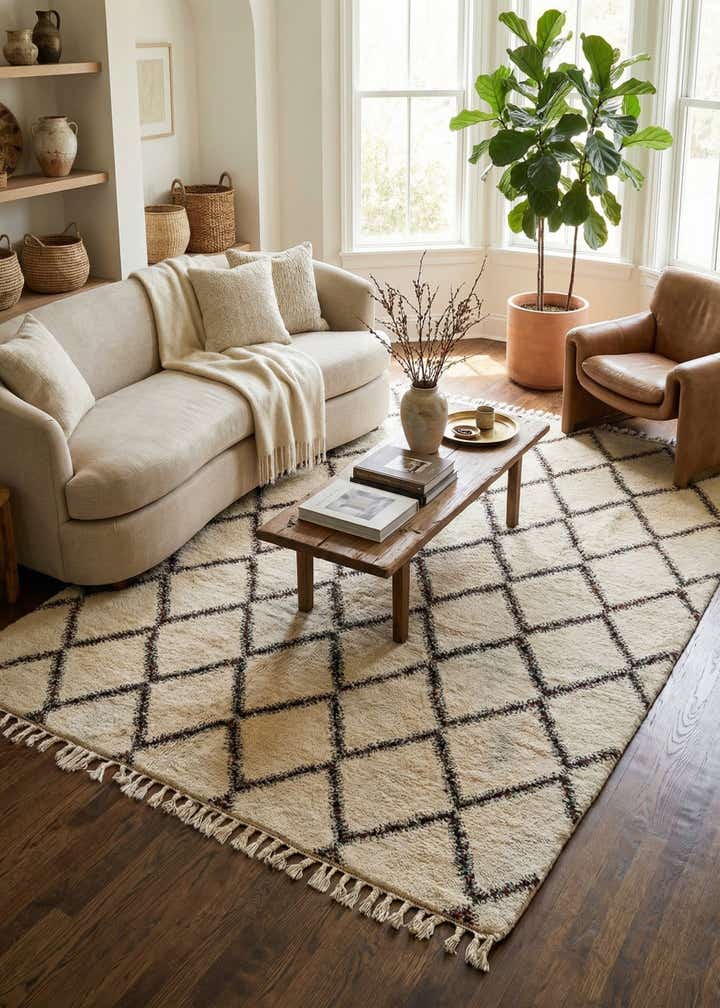 8' 9 x 11' 3 Hand Knotted Moroccan Wool Rug