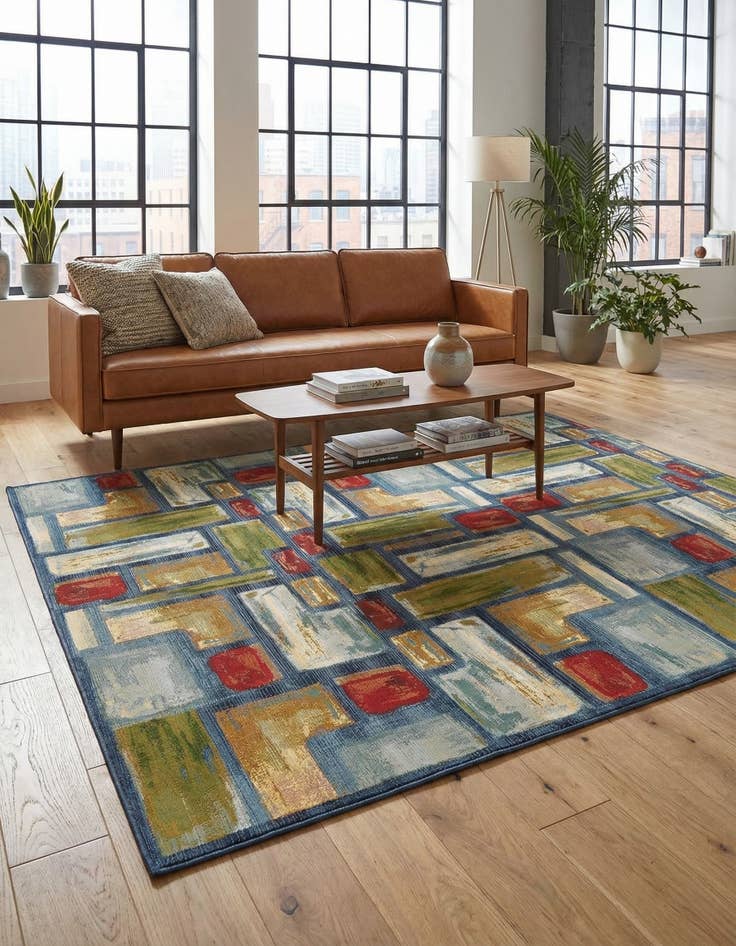 Detail image of 10' x 12' 2 Easy-Clean Modern Indoor / Outdoor Rug