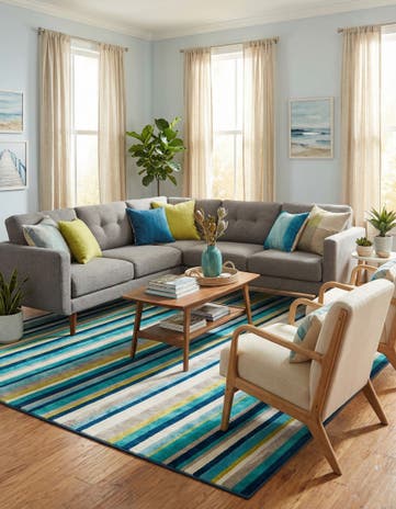 Teal Azalea Rug