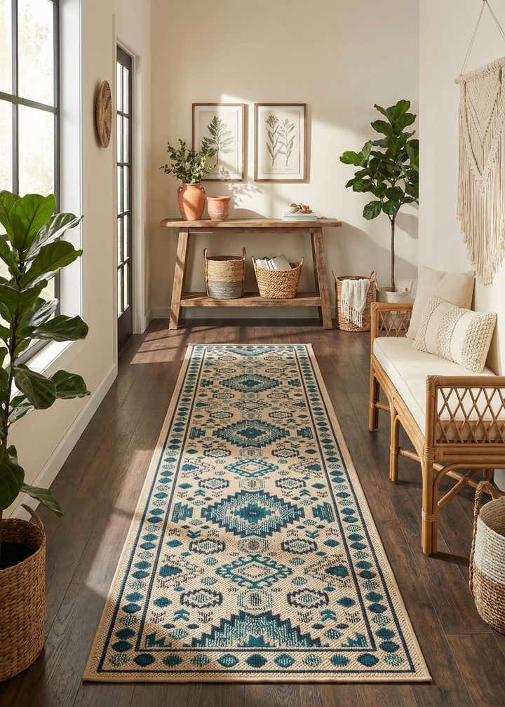 2' 7 x 12' Easy-Clean Baja Indoor / Outdoor Runner Rug