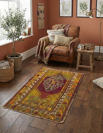 2' 7 x 4' Hand Knotted Anatolian Oriental Wool Rug