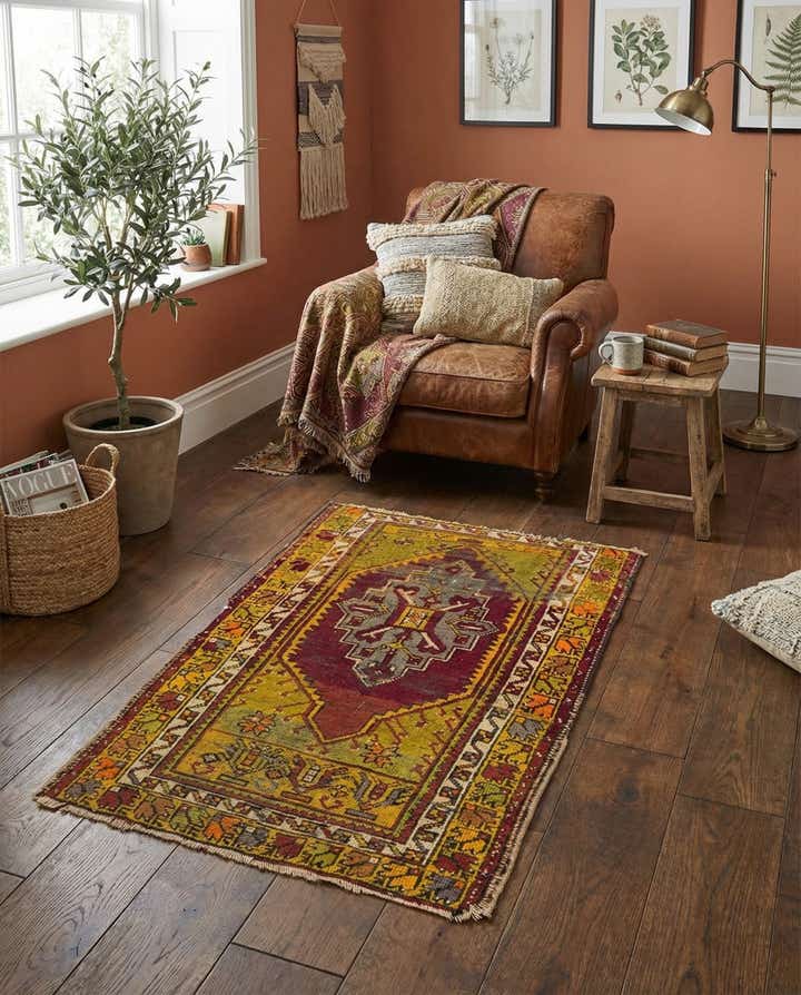 2' 7 x 4' Hand Knotted Anatolian Oriental Wool Rug