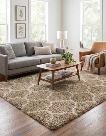 7' 10 x 7' 10 Lattice Shag Square Rug