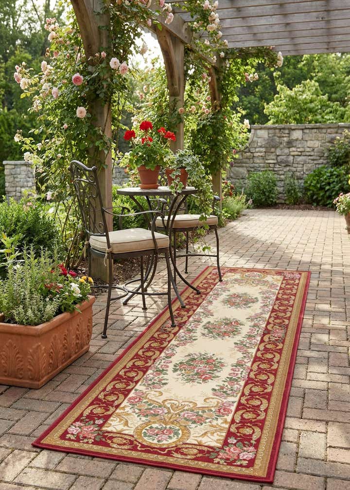 2' 7 x 10' Easy-Clean Traditional Indoor / Outdoor Runner Rug