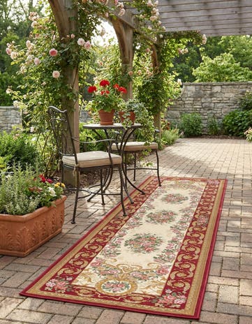 2' 7 x 10' Easy-Clean Traditional Indoor / Outdoor Runner Rug