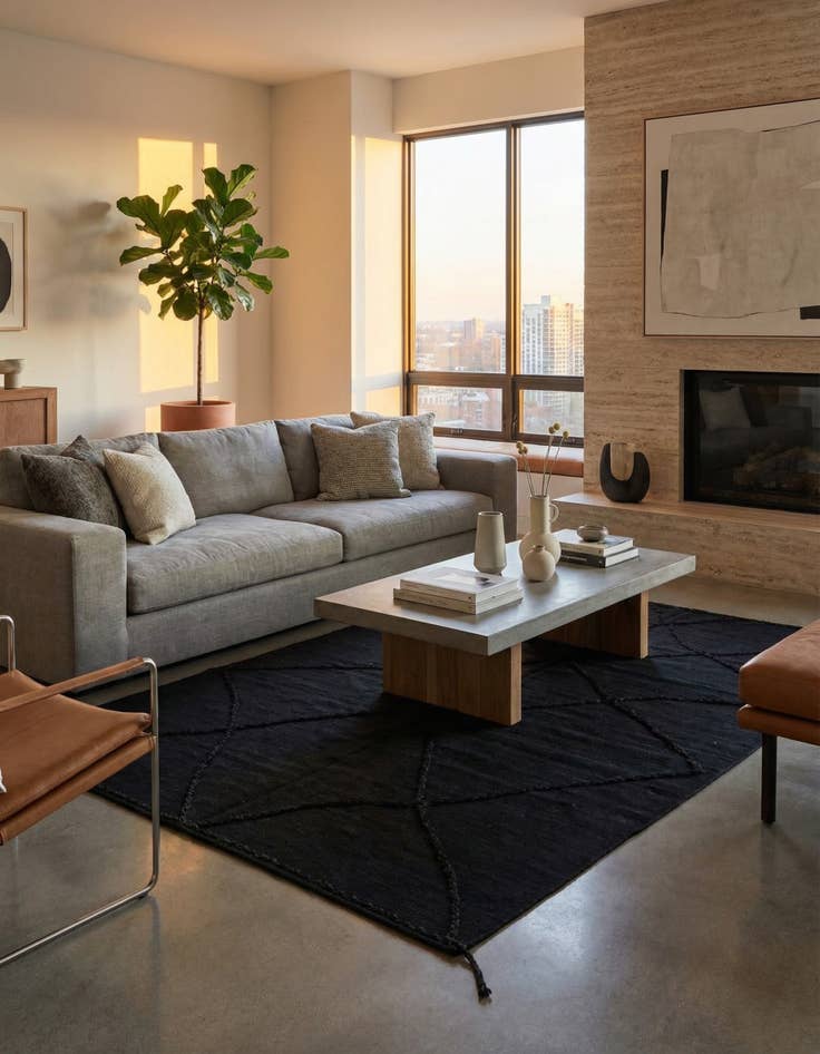 Detail image of 5' 7 x 8'  Hand Woven Kilim Modern Wool Rug