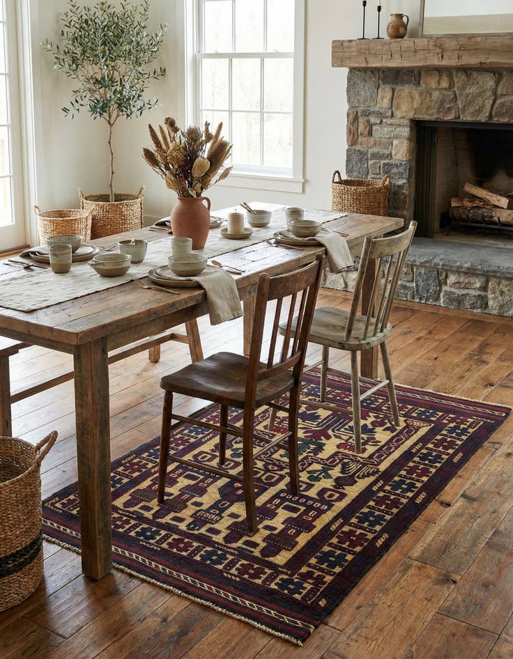 Detail image of  2' 10 x 4'  Hand Knotted Sumak Wool Rug