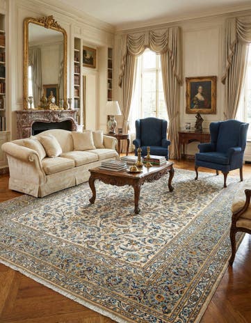 9' 5 x 12' 10 Kashan Wool Rug