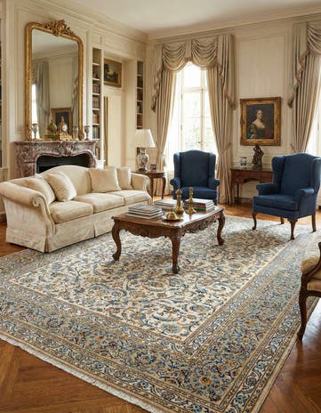 9' 5 x 12' 10 Kashan Wool Rug