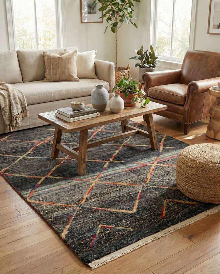 5' 6 x 8' 3 Hand Knotted Moroccan Wool Rug