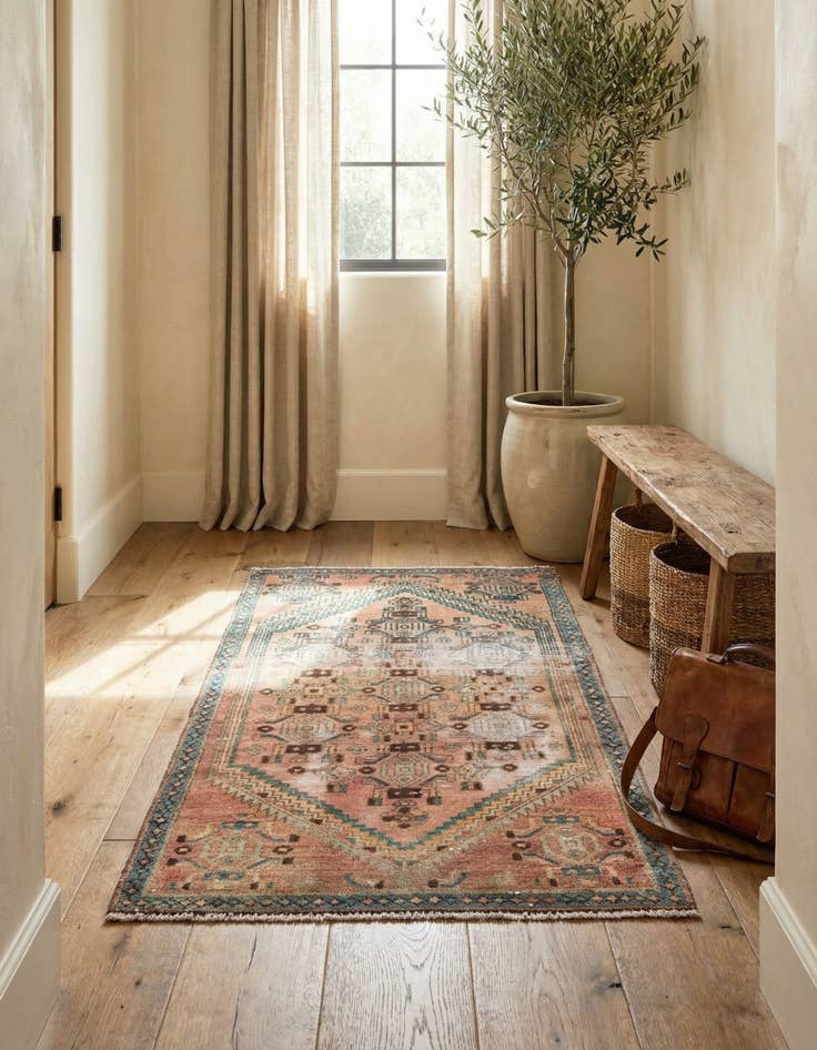 Detail image of 2' 8 x 5' 4  Hand Knotted Ultra Vintage Persian Wool Rug