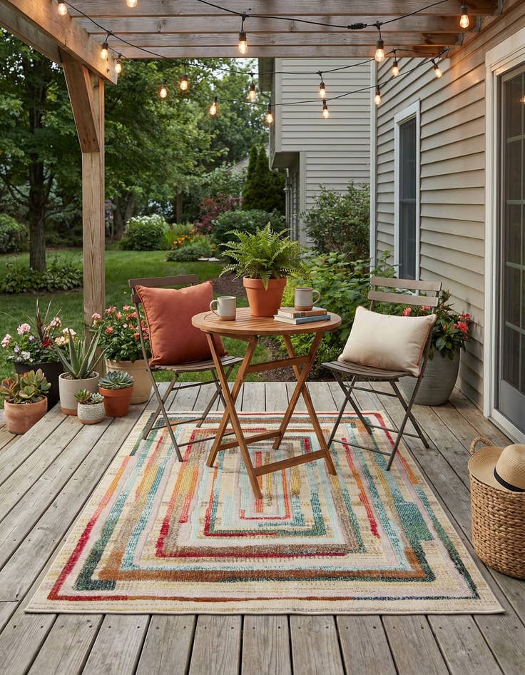 Detail image of 4' x 6' Easy-Clean Casablanca Indoor / Outdoor Rug