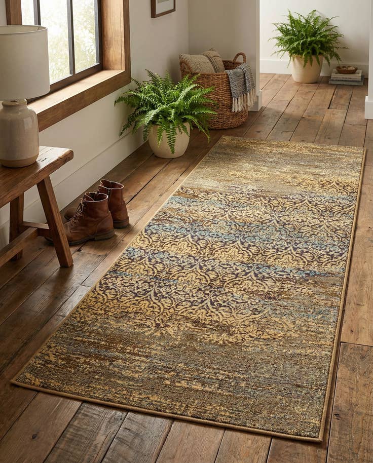 Detail image of 2' 7 x 5' 3 Easy-Clean Botanical Indoor / Outdoor Runner Rug