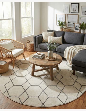 10' x 10' Trellis Frieze Round Rug