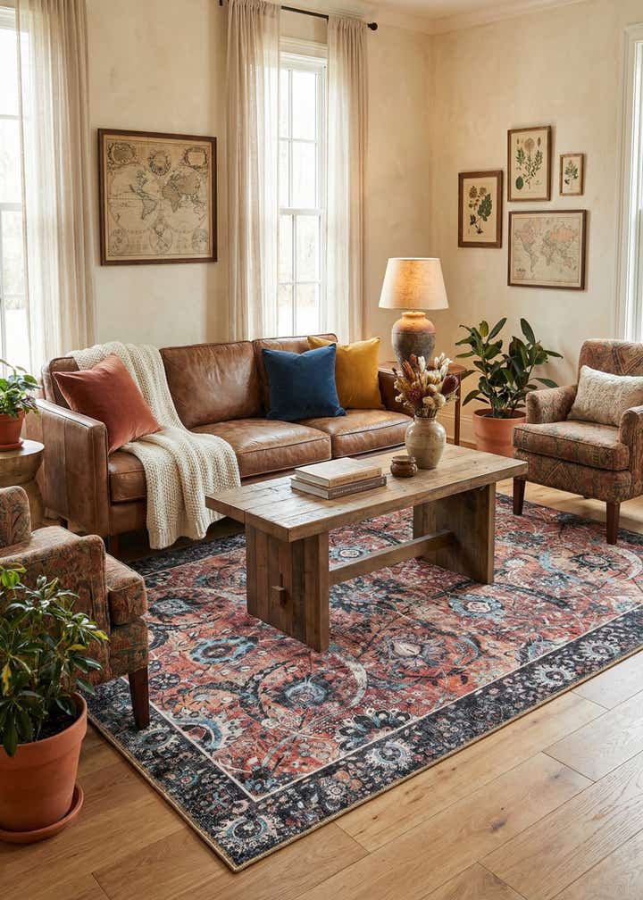 6' 1 x 9' Washable Timeless Rug